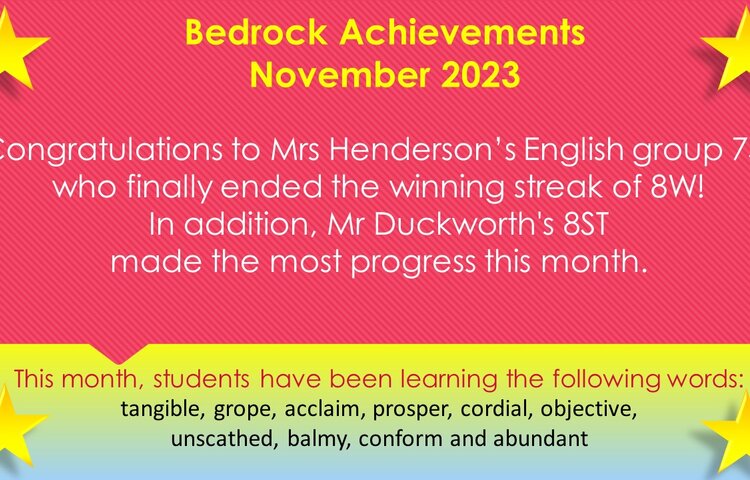 Image of Bedrock Achievements - November 2023